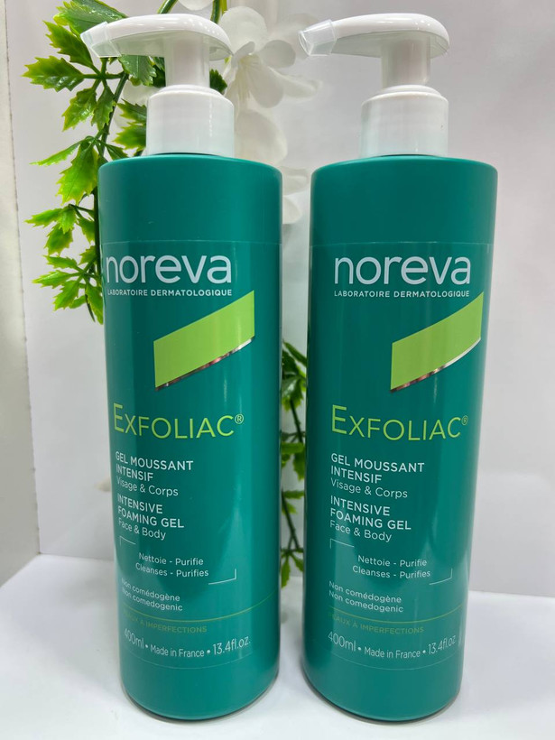 ژل فومینگ شستشوی صورت و بدن نوروا Exfoliac مناسب پوست چرب و جوشدار