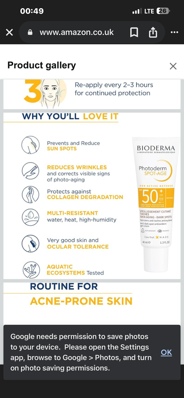 ضد آفتاب ضد لک بایودرما SPF50+