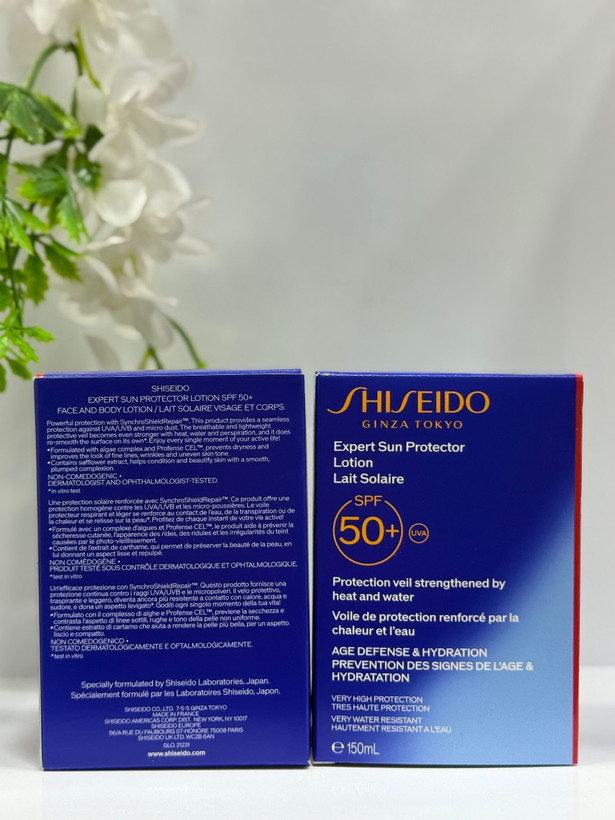 لوسیون ضدآفتاب شیسیدو Expert Sun Protector SPF50+ | محافظت پیشرفته در برابر آفتاب، پیری و کمآبی پوست