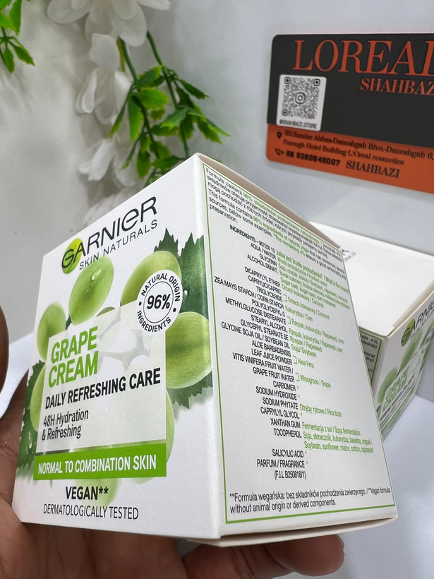 کرم آبرسان و شادابکننده انگور گارنیر مناسب پوست نرمال تا مختلط | Garnier Grape Cream