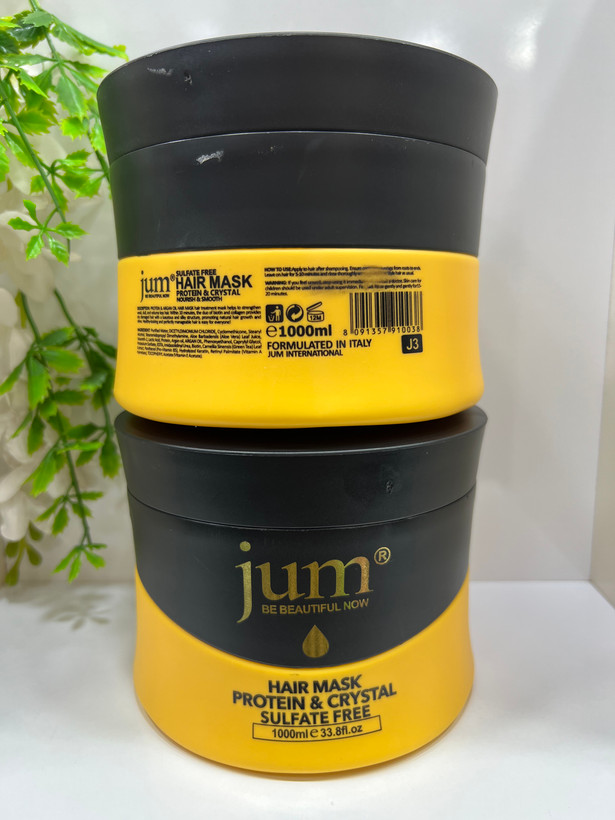 ماسک مو بدون سولفات پروتئین و کریستال JUM حاوی آرگان حجم 1000 میل