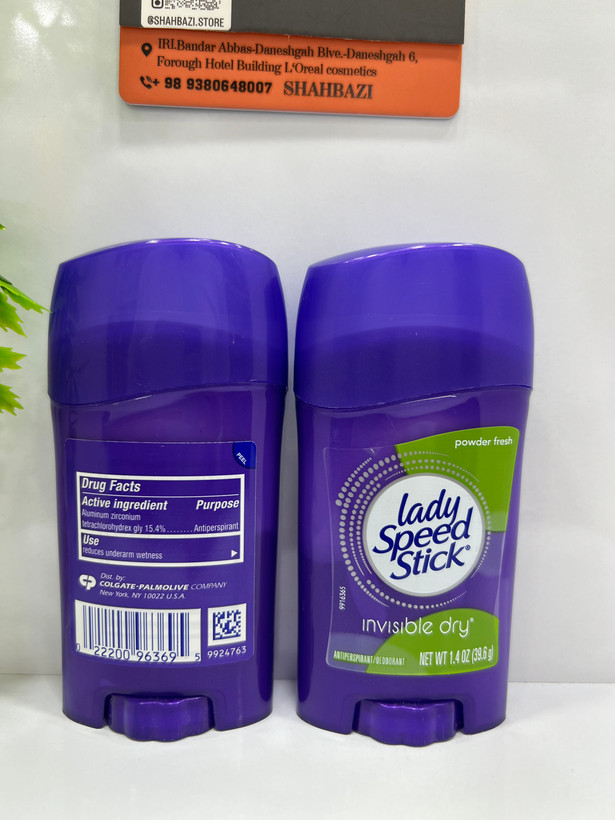 مام صابونی ضدتعریق زنانه لیدی اسپید استیک مدل پودر فرش (Powder Fresh) اینویزیبل درای حجم 39.6 گرم
