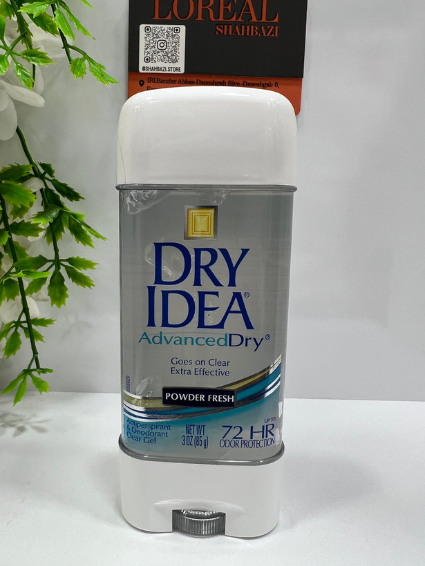 ژل ضد تعریق و دئودورانت درای آیدیا مدل Advanced Dry رایحه پاودر فرش حجم 85 میلیلیتر