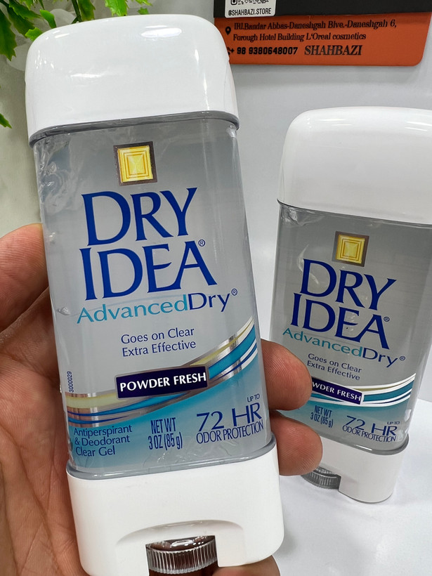 ژل ضد تعریق و دئودورانت درای آیدیا مدل Advanced Dry رایحه پاودر فرش حجم 85 میلیلیتر