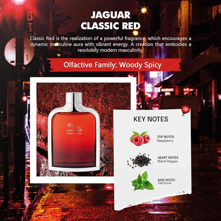عطر مردانه جگوار کلاسیک قرمز ادو تویلت 100 میلی لیتر | Jaguar Classic Red