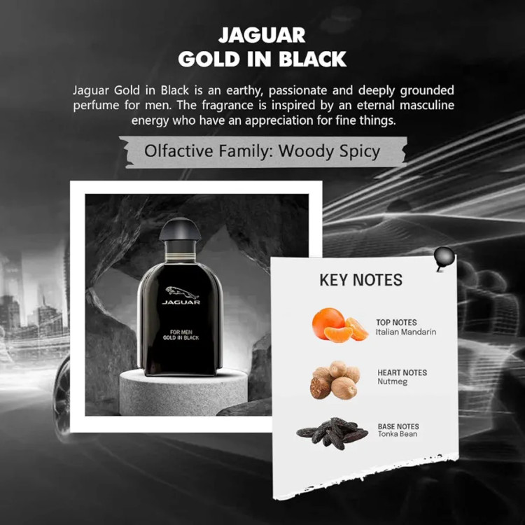 ادکلن جگوار گلد این بلک مردانه 100 میل اصل (Jaguar Gold In Black)