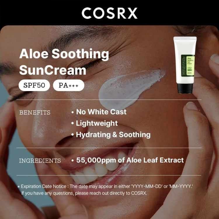 کرم ضد آفتاب آلوئه ورا کوزارکس SPF50+ PA+++ حجم 50 میل