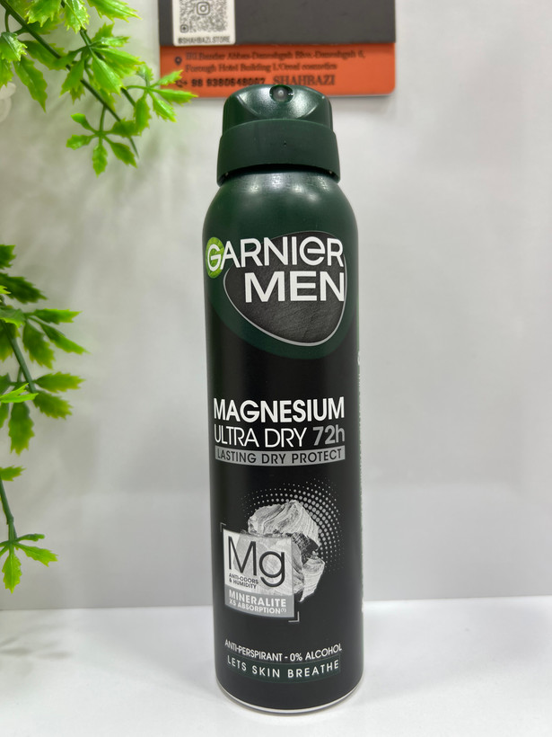 اسپری ضد تعریق مردانه گارنیر من مدل Magnesium Ultra Dry 72H حجم 150 میلی لیتر