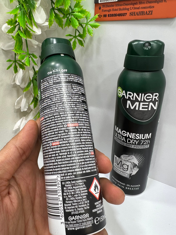 اسپری ضد تعریق مردانه گارنیر من مدل Magnesium Ultra Dry 72H حجم 150 میلی لیتر