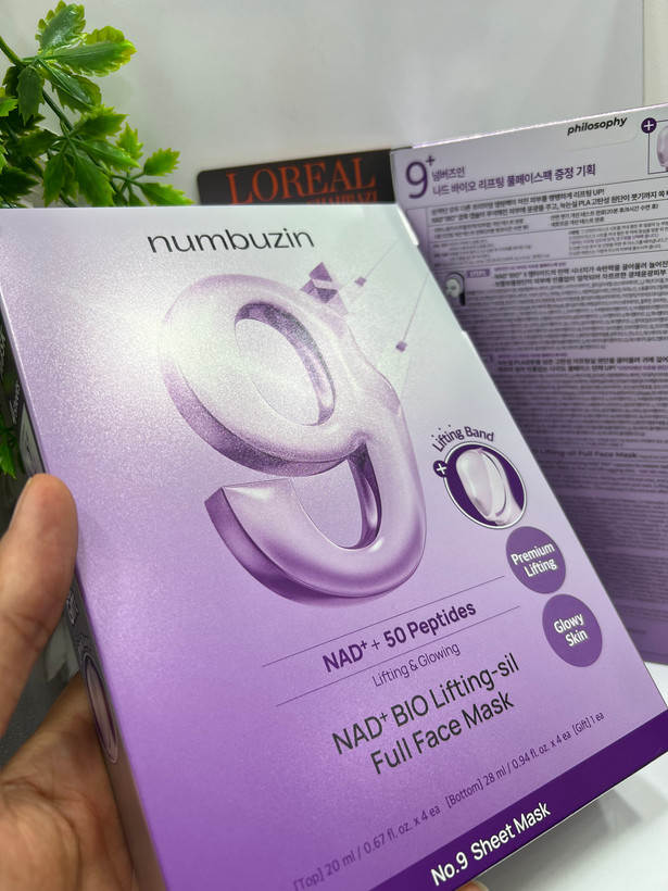 ماسک لیفتینگ و جوانساز صورت نومبوزین No.9 NAD++ | ماسک ورقهای ضدچروک و سفتکننده پوست کرهای