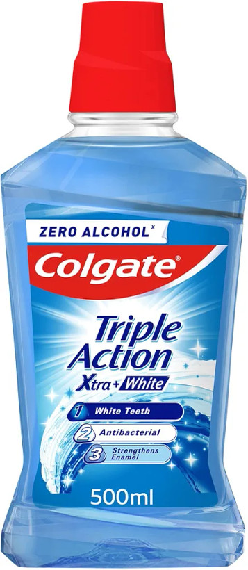 خرید دهان شویه سفید کننده کلگیت Plax Triple Action Xtra White بدون الکل | ضدباکتری و خوشبوکننده دهان