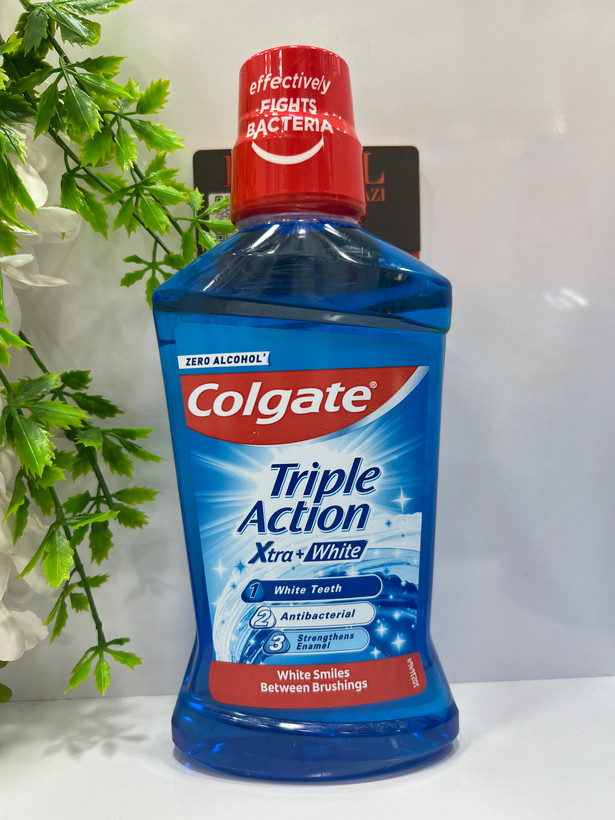 خرید دهان شویه سفید کننده کلگیت Plax Triple Action Xtra White بدون الکل | ضدباکتری و خوشبوکننده دهان