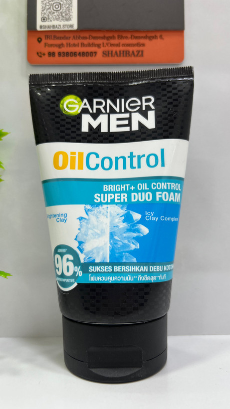 فوم شستشوی صورت گارنیر من مدل Bright + Oil Control Super Duo Foam حجم 100 میلیلیتر