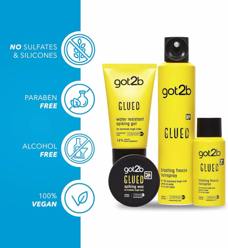 ژل حالت دهنده مو گات تو بی مدل Glued Water Resistant Spiking Gel | فیکس فوقالعاده قوی و ضد آب