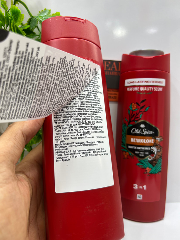 شامپو بدن مردانه اولد اسپایس Bearglove 3 در 1 (مو، صورت و بدن) حجم 400 میل