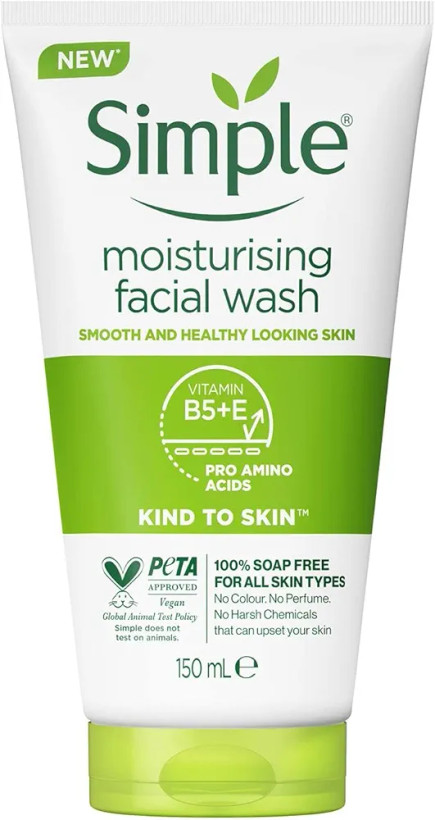 ژل شستشوی صورت سیمپل مدل Moisturising Facial Wash حجم 150 میلی لیتر
