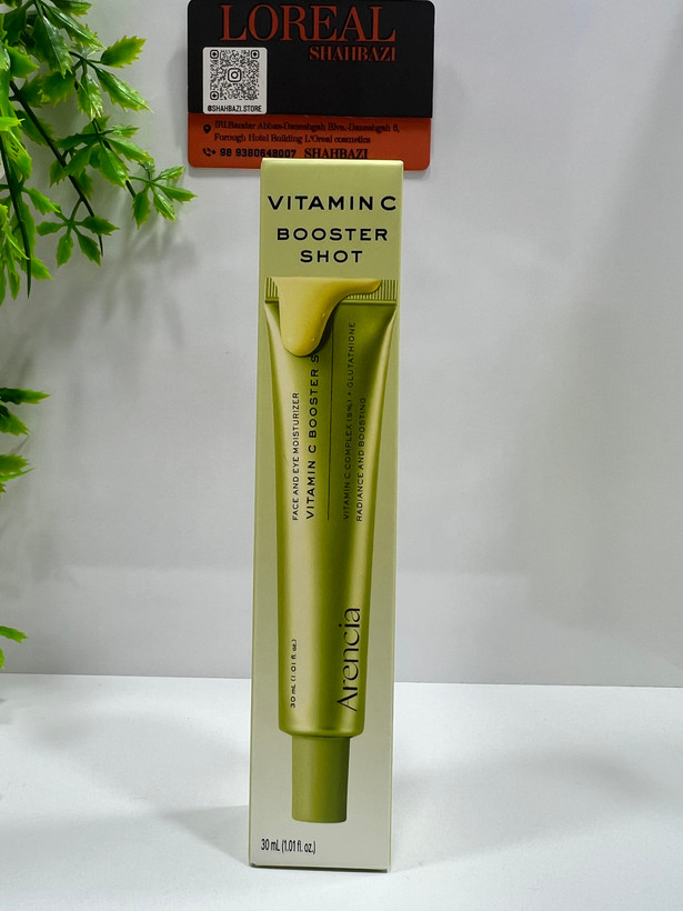 کرم آرنسیا سرم ویتامین C مدل Vitamin C Booster Shot روشن کننده و آبرسان صورت و دور چشم 30 میلی لیتر