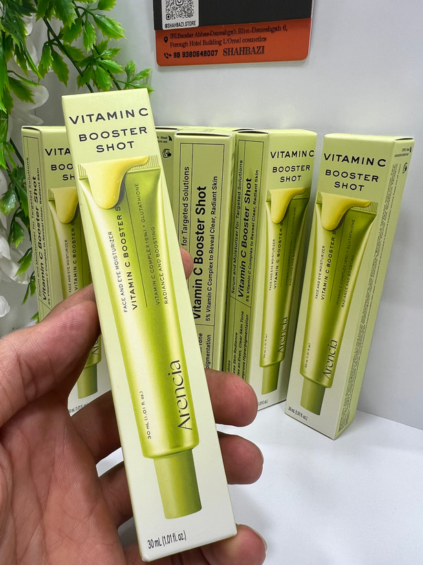 کرم آرنسیا سرم ویتامین C مدل Vitamin C Booster Shot روشن کننده و آبرسان صورت و دور چشم 30 میلی لیتر