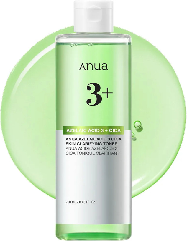 تونر آزلائیک اسید ۳ درصد آنوا | تونر ضد لک، جای جوش و قرمزی پوست Anua 250ml