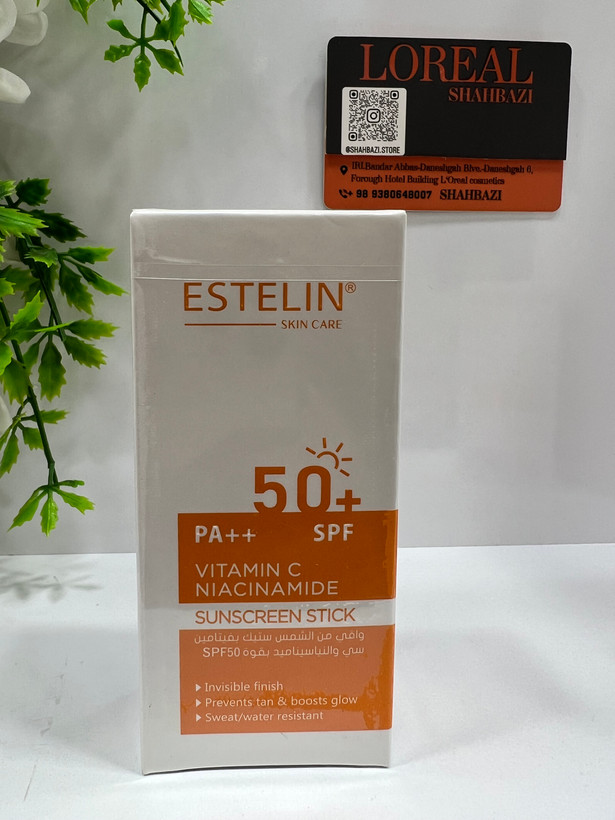 ضد آفتاب استیکی استلین SPF50+ حاوی ویتامین C و نیاسینامید | ESTELIN