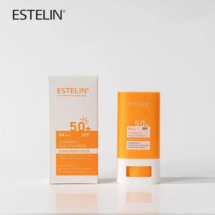 ضد آفتاب استیکی استلین SPF50+ حاوی ویتامین C و نیاسینامید | ESTELIN
