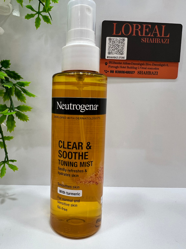 اسپری تونر آبرسان و تسکیندهنده نوتروژینا Clear & Soothe حاوی زردچوبه 125 میل