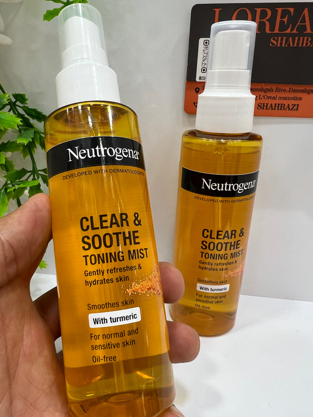 اسپری تونر آبرسان و تسکیندهنده نوتروژینا Clear & Soothe حاوی زردچوبه 125 میل