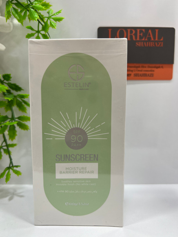 کرم ضد آفتاب ترمیمکننده سد دفاعی پوست استلین SPF90 PA+++ | محافظت فوقالعاده، تسکین پوست حساس و آبرسانی طولانیمدت