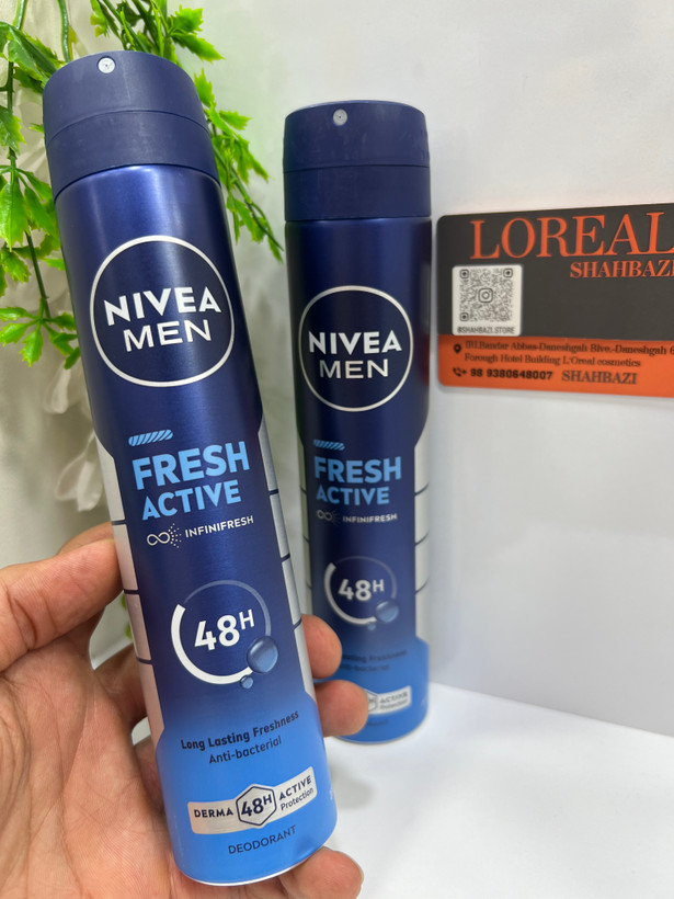 اسپری بزرگ ضدتعریق مردانه نیوآ فرش اکتیو Men Fresh Active Infinifresh 48H