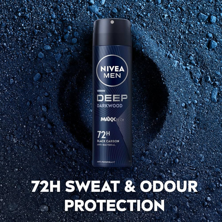 اسپری بزرگ ضد تعریق مردانه نیوآ مدل دیپ Deep Darkwood Maxx Tech
