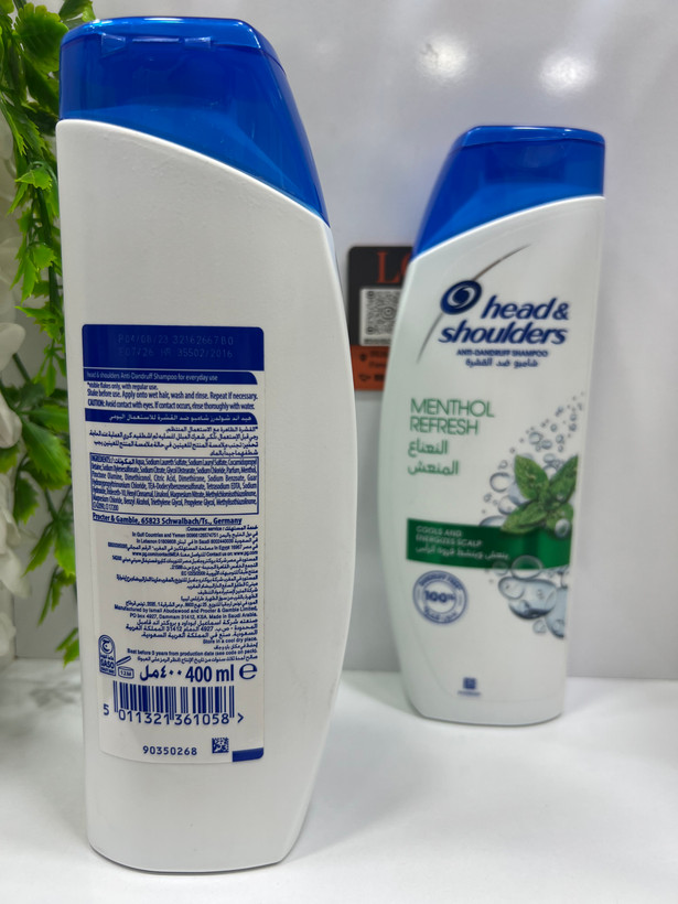 شامپو ضد شوره هد اند شولدرز مدل Menthol Refresh خنککننده پوست سر | 400 میلیلیتر