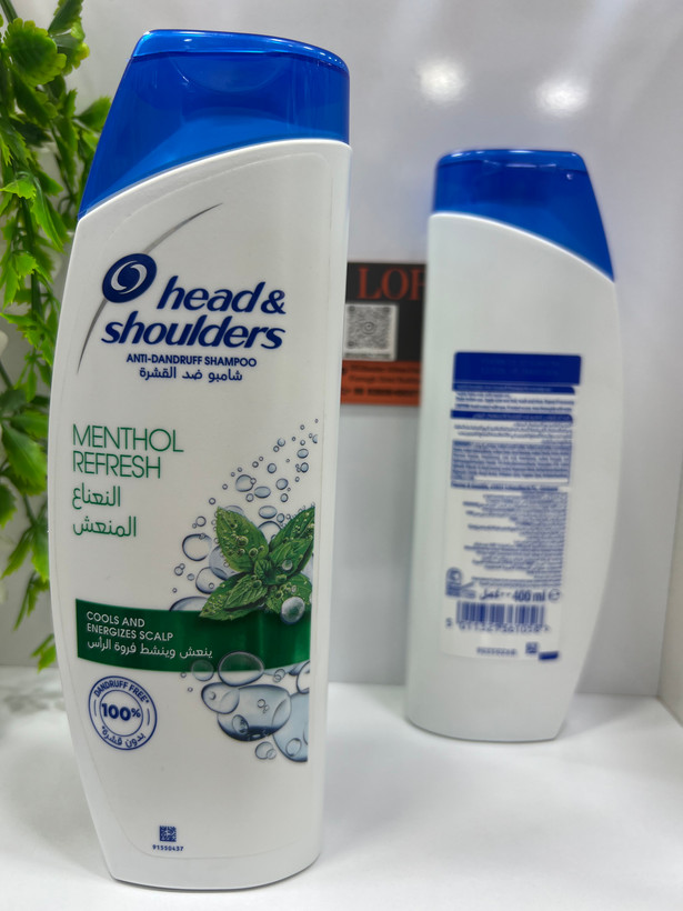 شامپو ضد شوره هد اند شولدرز مدل Menthol Refresh خنککننده پوست سر | 400 میلیلیتر