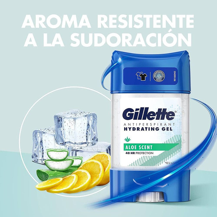 ژل مام ضد تعریق و خوشبوکننده مردانه ژیلت مدل Aloe Scent Hydrating Gel با ماندگاری 48 ساعته حجم 70 میلیلیتر