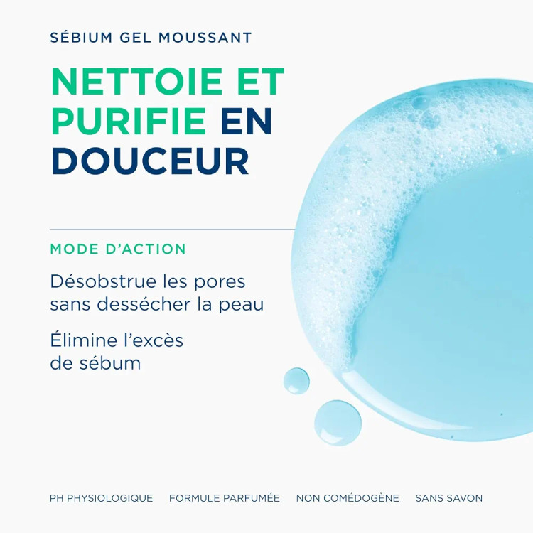 ژل شستشوی پوست چرب بایودرما Sebium Gel Moussant