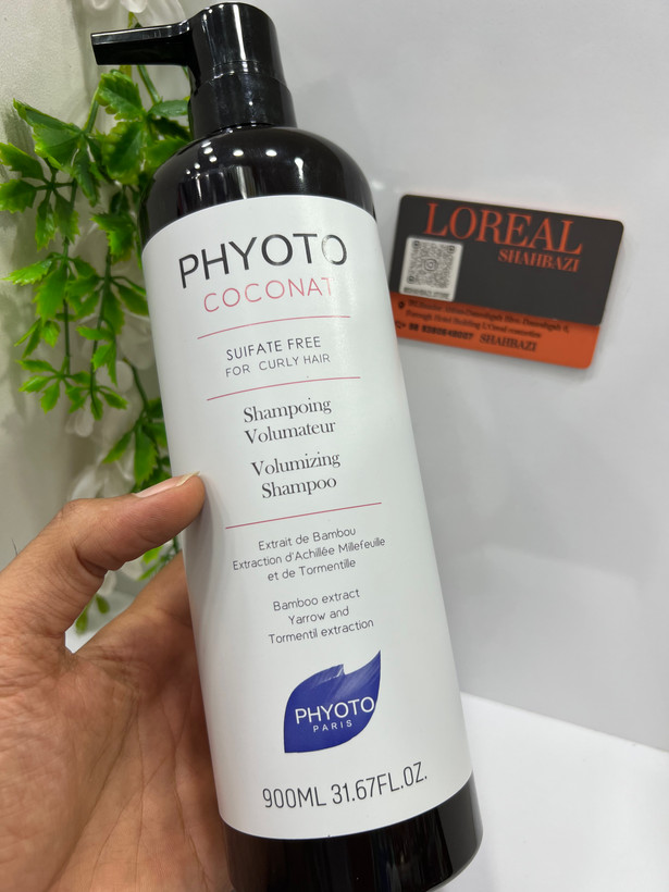 شامپو فیتو PHYOTO بدون سولفات موهای فر حجمدهنده ۹۰۰ میل